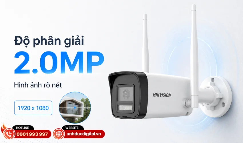 Độ ph&acirc;n giải 2.0MP cho h&igrave;nh ảnh r&otilde; n&eacute;t