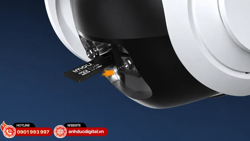 Camera Imou AOV PT 5MP IPC-B7ED-5M0TEA-EU/FSP14 hỗ trợ thẻ nhớ MicroSD tối đa 512GB