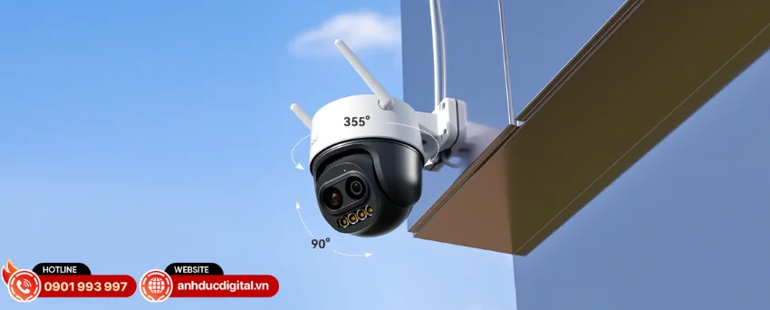 Camera IMOU IPC-S7DP-5M0WEZ quay qu&eacute;t linh hoạt với g&oacute;c xoay ngang 0&deg;&ndash;355&deg; v&agrave; xoay dọc 0&deg;&ndash;90&deg;