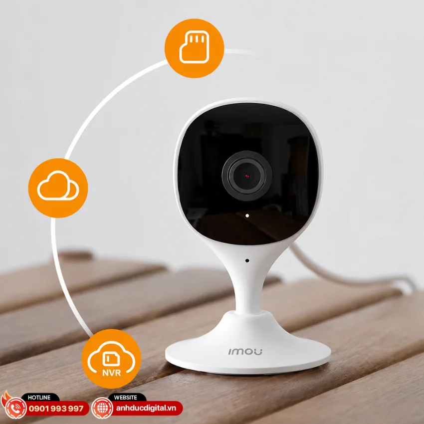 Cue 2E 3MP hỗ trợ khe cắm thẻ nhớ Micro SD với dung lượng tối đa l&ecirc;n đến 512GB