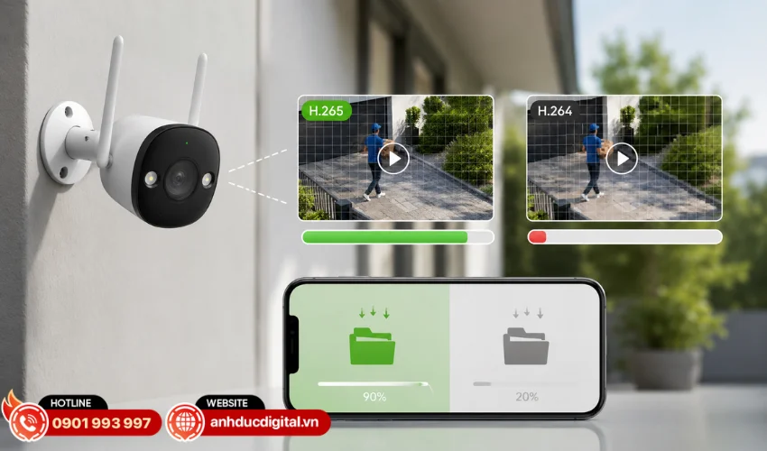Chuẩn n&eacute;n H.265 gi&uacute;p giảm dung lượng