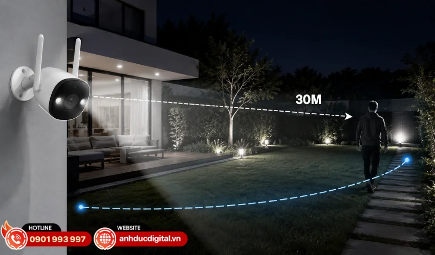 Tầm nh&igrave;n ban đ&ecirc;m l&ecirc;n đến 30m