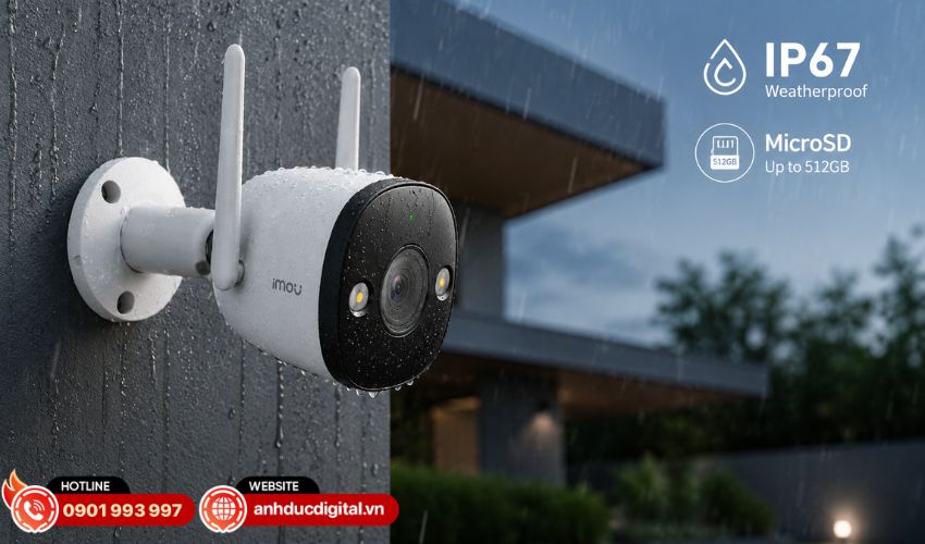 Chuẩn IP67 bền bỉ khi lắp đặt ngo&agrave;i trời