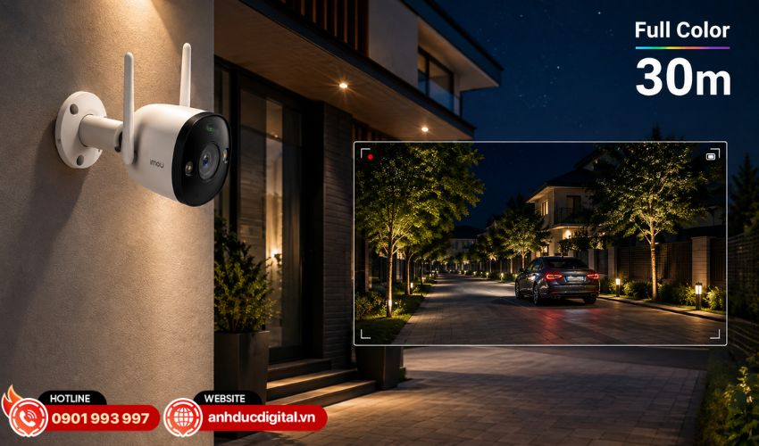 Quan s&aacute;t ban đ&ecirc;m Full Color với tầm nh&igrave;n đến 30m