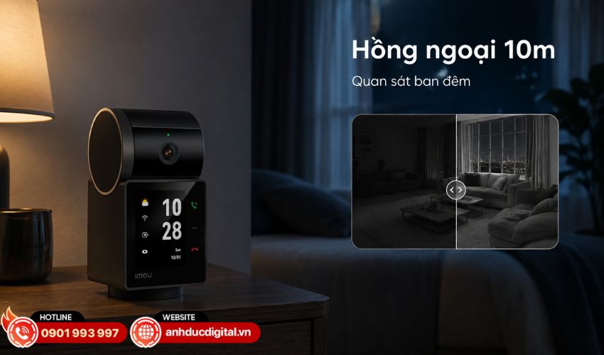 Hồng ngoại th&ocirc;ng minh 10m, quan s&aacute;t cả khi tắt đ&egrave;n