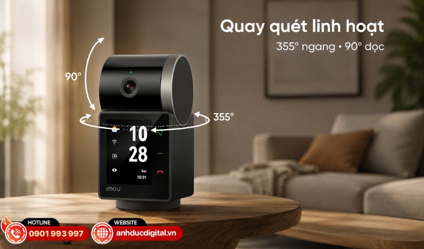 Quay qu&eacute;t linh hoạt, bao qu&aacute;t kh&ocirc;ng gian rộng