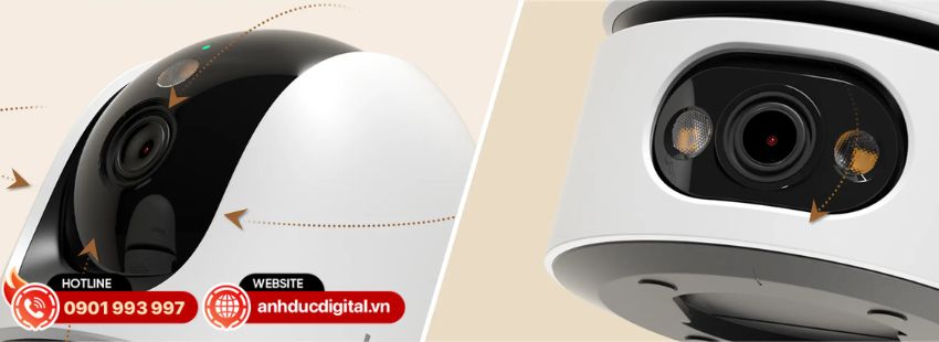 Ranger Dual Pro 6MP sở hữu ống k&iacute;nh PT c&oacute; khả năng xoay ngang 0&ndash;355&deg; v&agrave; xoay dọc 0&ndash;90&deg;