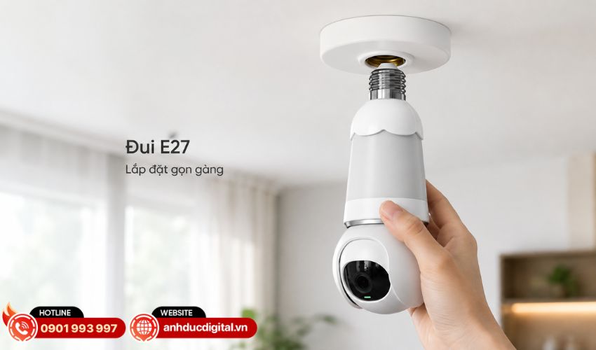 Thiết kế b&oacute;ng đ&egrave;n E27, lắp đặt gọn g&agrave;ng v&agrave; tiện lợi