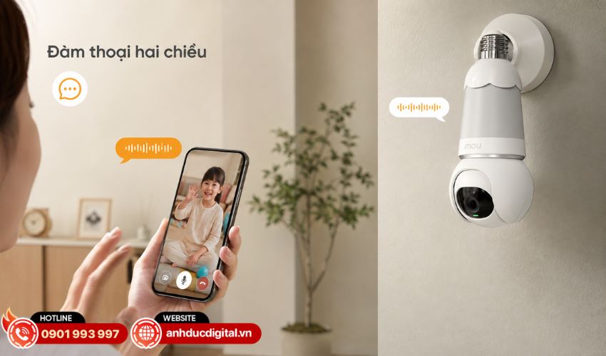 Đ&agrave;m thoại hai chiều với micro v&agrave; loa t&iacute;ch hợp
