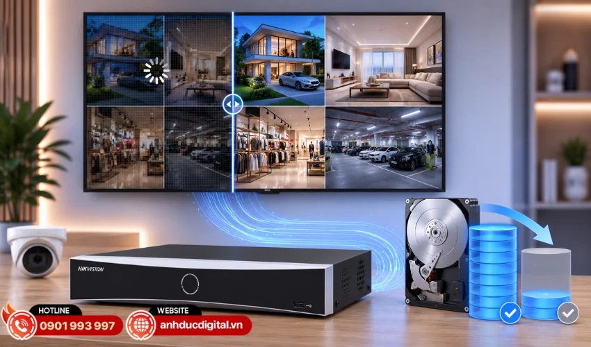C&ocirc;ng nghệ n&eacute;n H.265+ gi&uacute;p tiết kiệm dung lượng lưu trữ