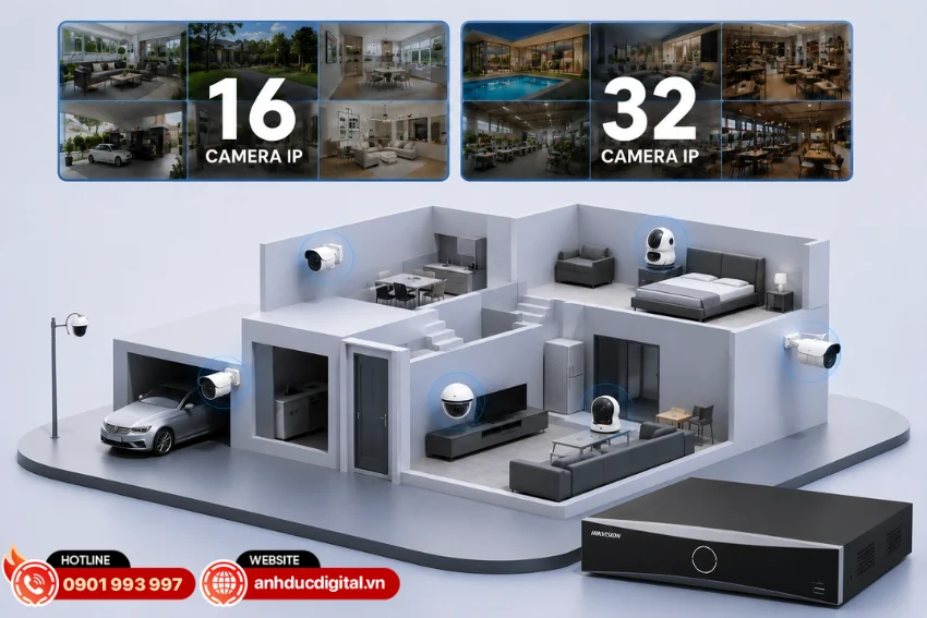 Hikvision DS-8616NXI-K8 hỗ trợ tối đa 16 camera IP gi&uacute;p quản l&yacute; tập trung nhiều thiết bị gi&aacute;m s&aacute;t 