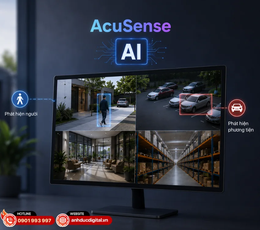 Hikvision DS-8616NXI-K8 t&iacute;ch hợp c&ocirc;ng nghệ AI AcuSense sử dụng thuật to&aacute;n học s&acirc;u