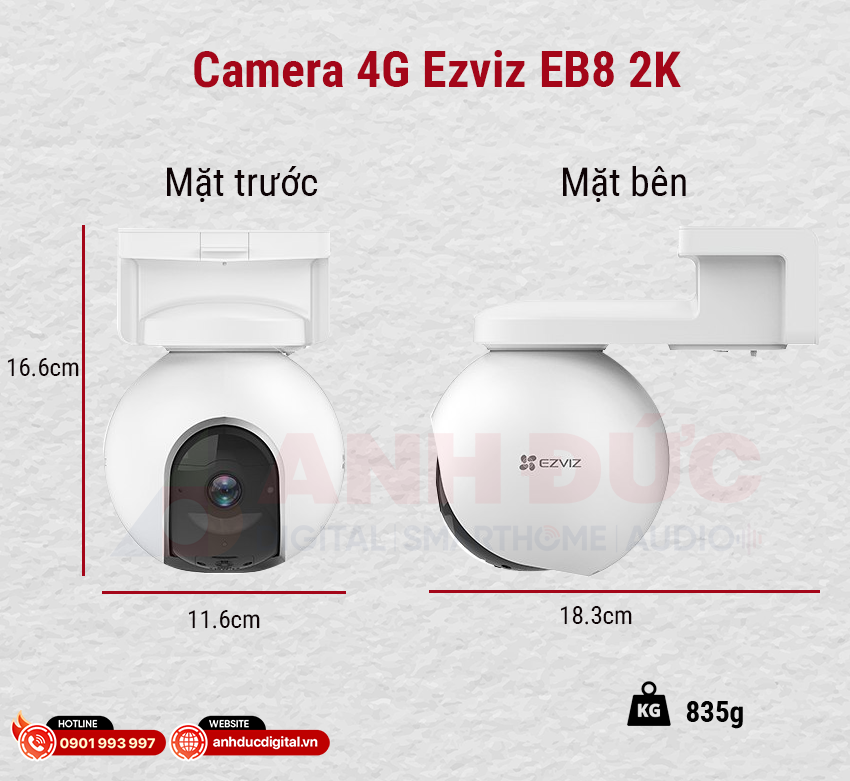 Camera 4G Ezviz eB8 2K 111