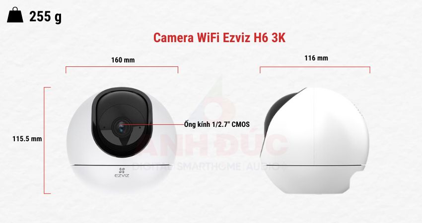 Camera WiFi Ezviz H6 3K tổng quan