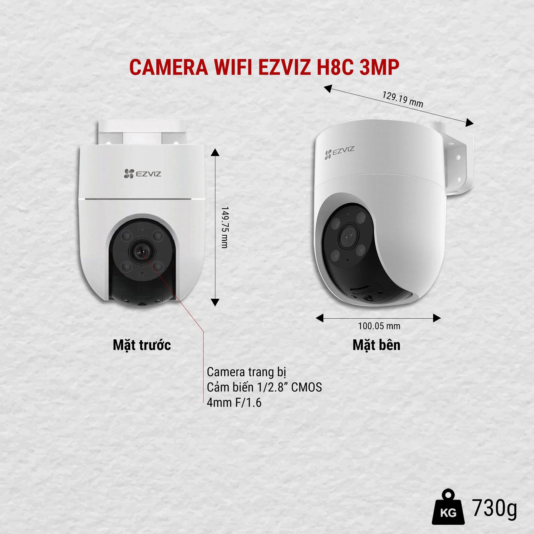 Camera WiFi EZVIZ H8C 3MP 12
