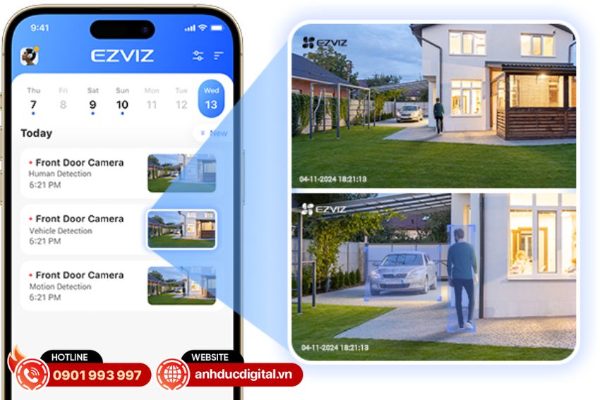Công nghệ AI phát hiện và theo dõi người/xe của H80f Multi