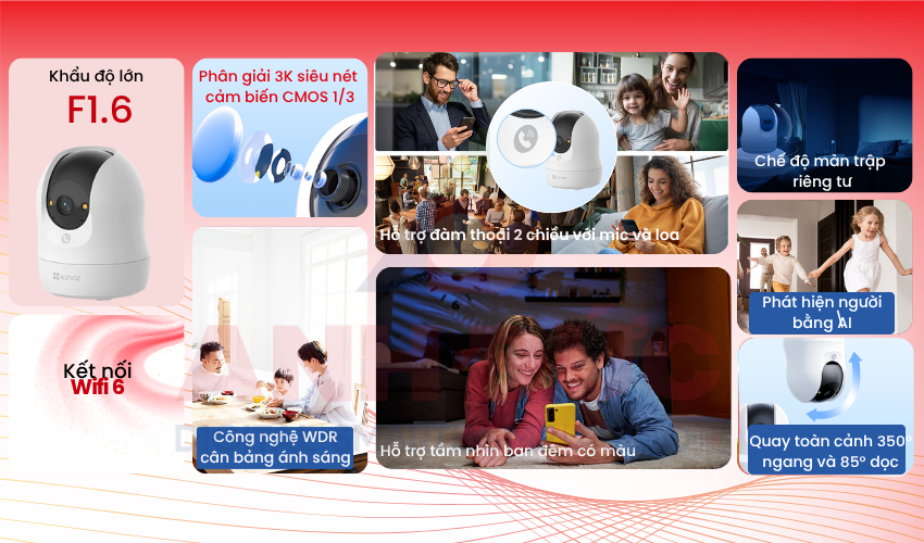 Camera quay nét trong nhà Ezviz C6N G1 3K