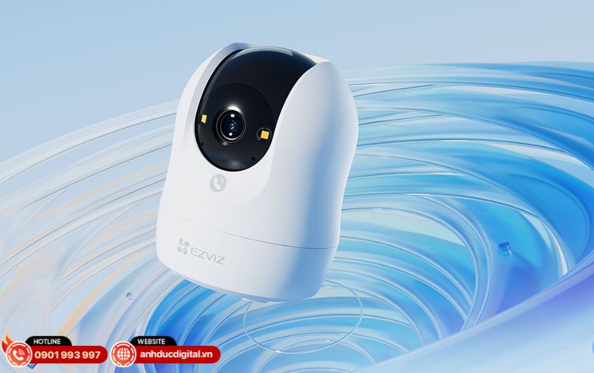 Camera Ezviz C6N G1 4K trong phòng khách hiện đại