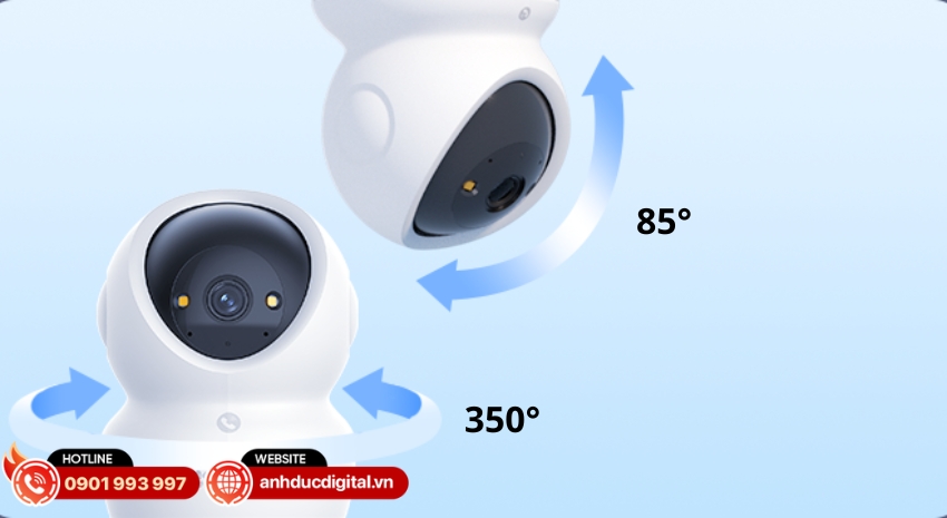 Ezviz H6C G1 3K quay quét toàn cảnh linh hoạt 350° × 85°
