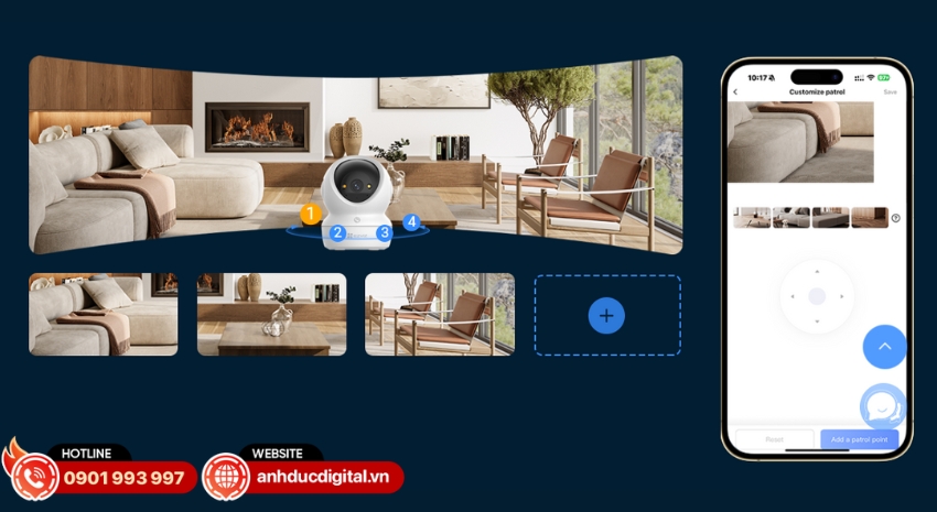 Ezviz H6C G1 3K hỗ trợ chế độ tuần tra tự động