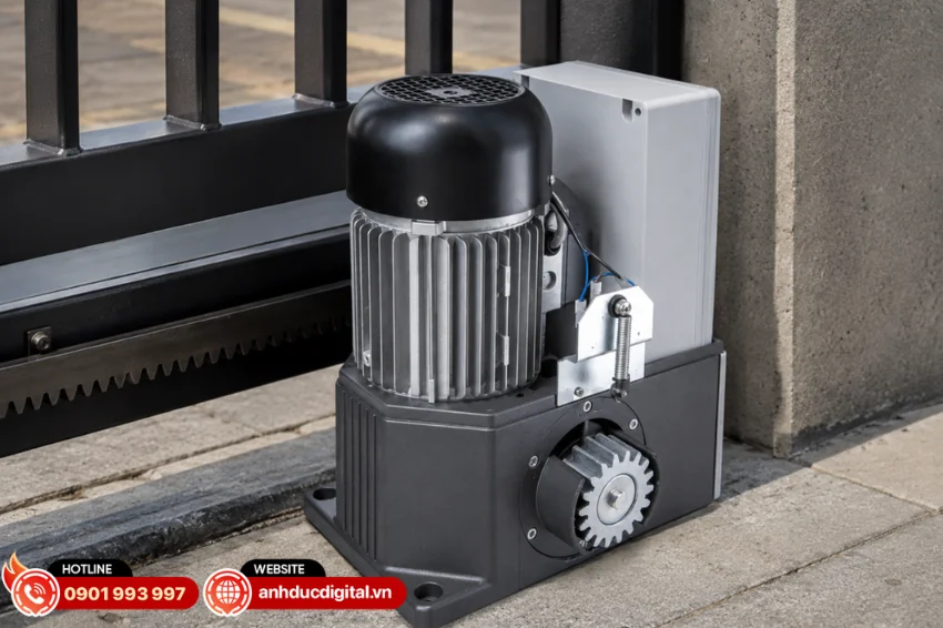 DEA Gulliver/N/IB 2500kg kết hợp với hệ thống ray trượt và bánh xe giúp cánh cổng di chuyển nhẹ nhàng