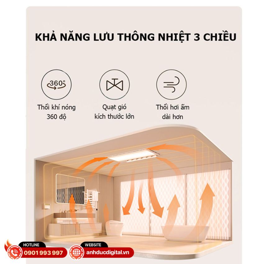 khả năng lưu thông nhiệt của đèn sưởi Aqara T1