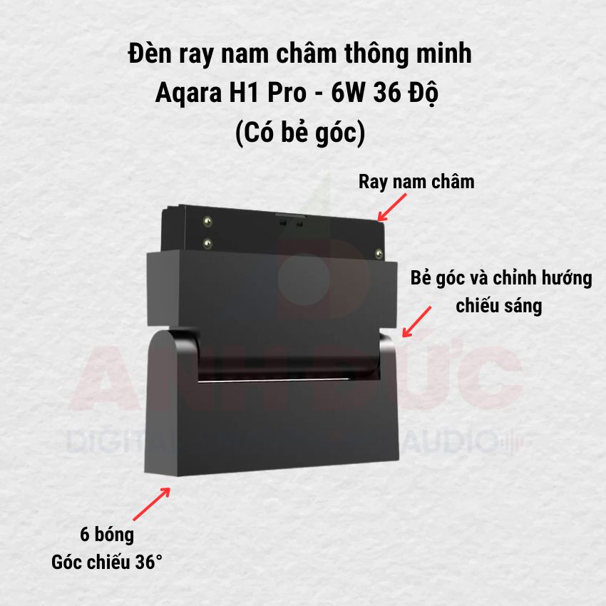 khả năng Di chuyển linh hoạt trên thanh ray của đèn Aqara H1 Pro có bẻ góc
