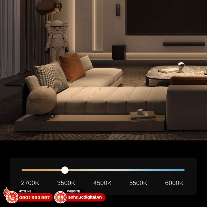 dải nhiệt độ màu của Đèn ray nam châm thông minh Aqara H1 Pro - 6W 36 Độ (Có bẻ góc)