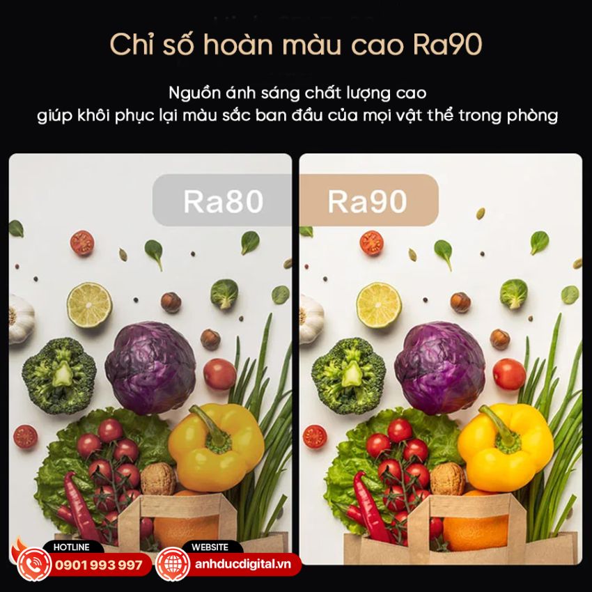 CRI 90 của Đèn Spotlight Aqara gắn nổi Surface T1