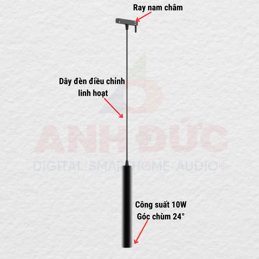 Thiết kế tổng quan đèn thả ray nam nam châm thông minh Aqara H1 Pro