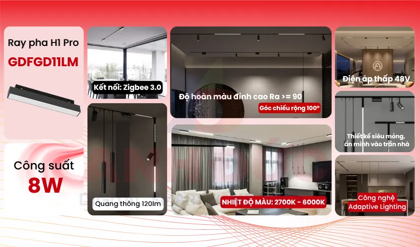 Đ&egrave;n LED ray pha H1 Pro (30cm) 