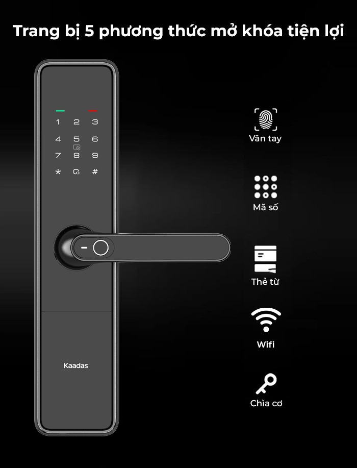 Khóa cửa gỗ Kaadas-s500-5W 2