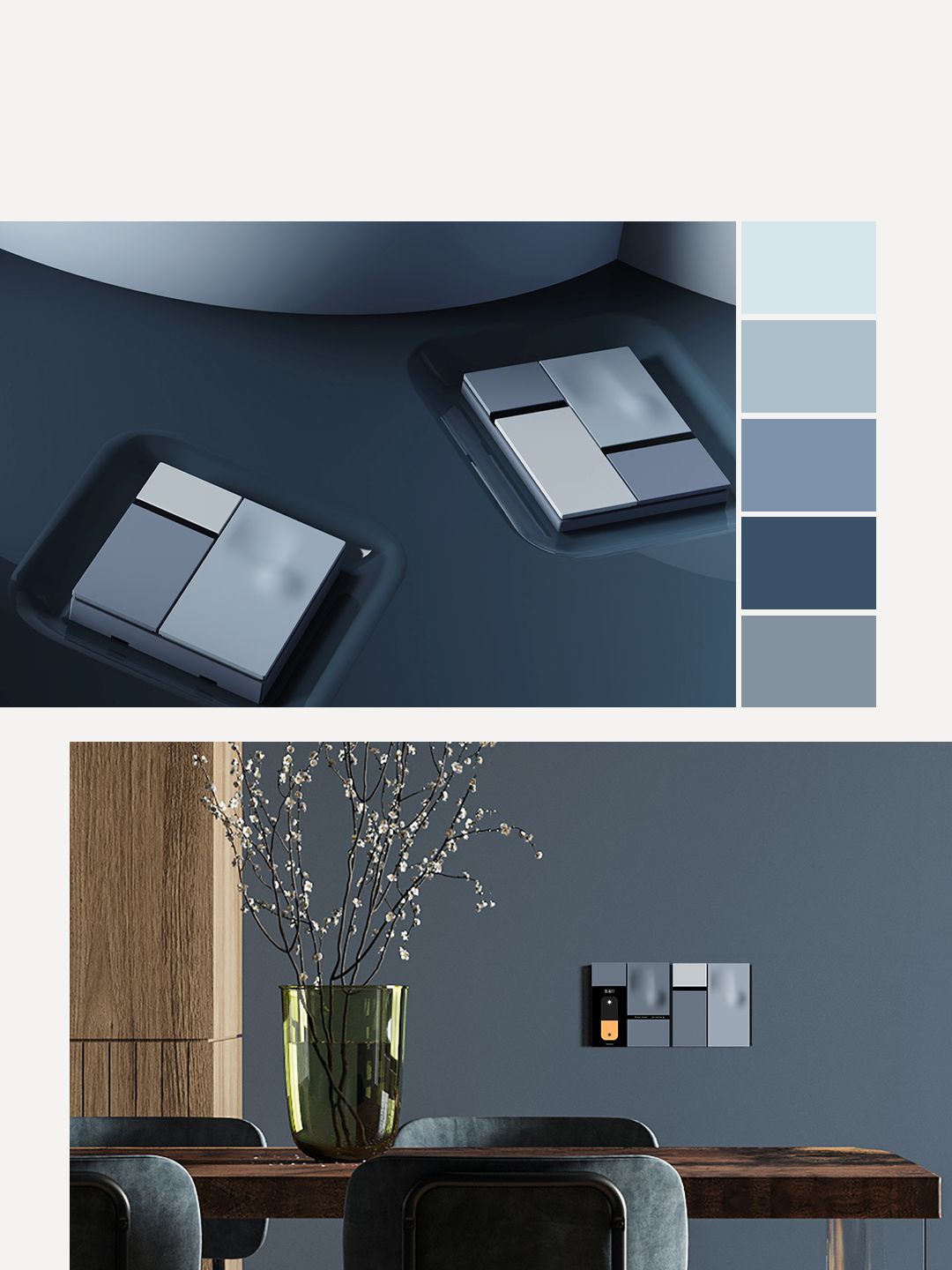 Công tắc cơ Mixswitch Defy điều khiển 3 thiết bị + Màn hình DV10 6