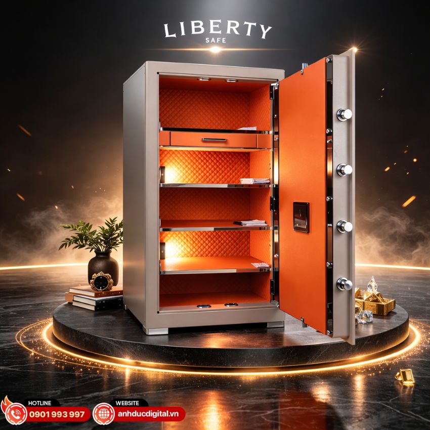 Kh&ocirc;ng gian b&ecirc;n trong k&eacute;t sắt Liberty LB1000 Pro rộng r&atilde;i nhiều ngăn