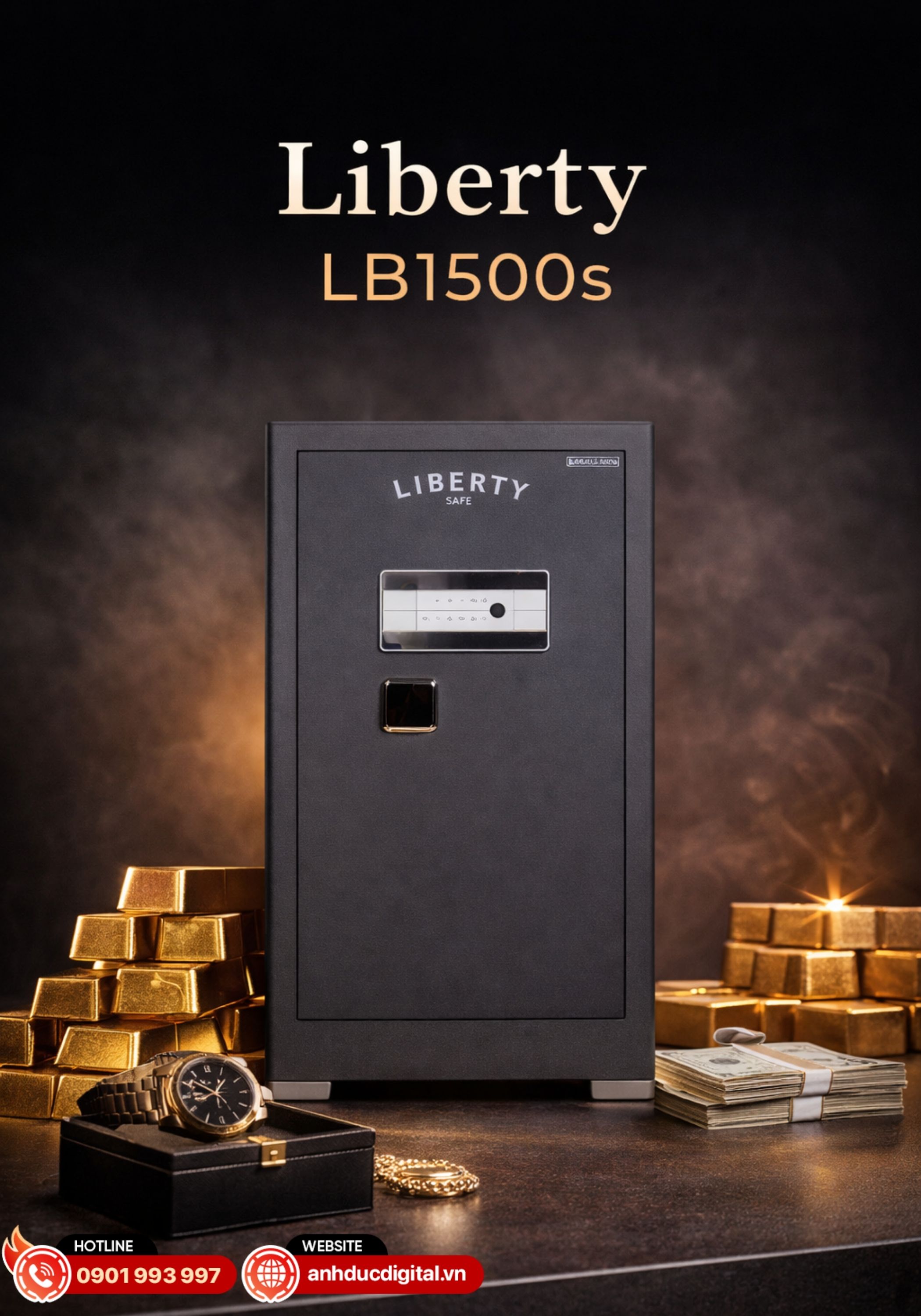 K&eacute;t sắt v&acirc;n tay Liberty LB1500S cao cấp
