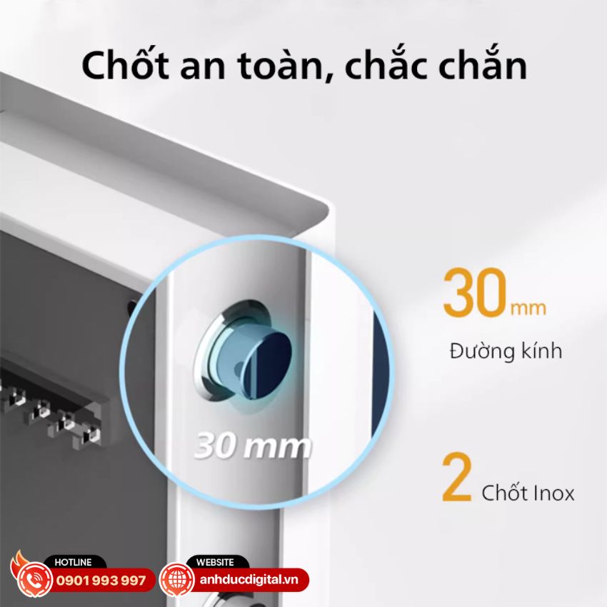 SBX301 có chốt khoá chắc chắn, dày 32mm