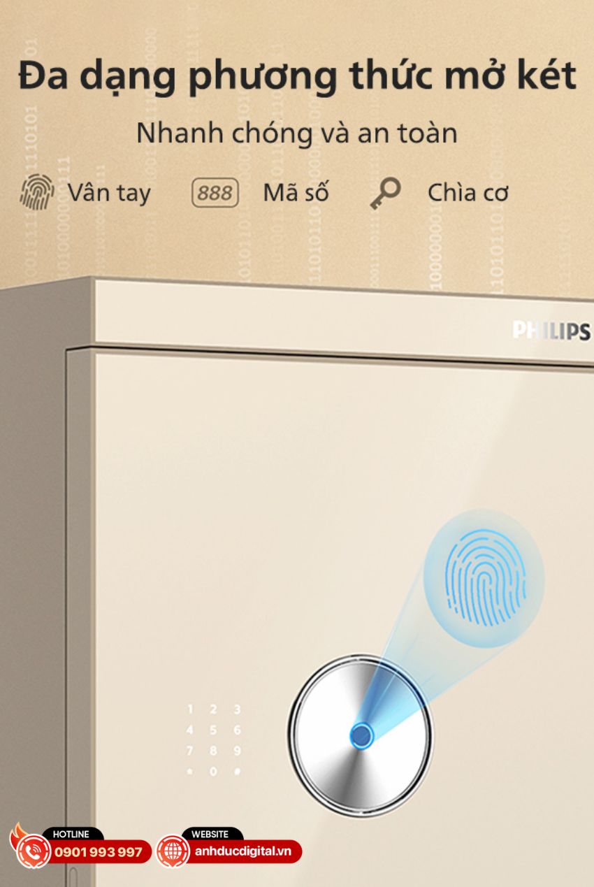 két sắt Philips SBX602 với đa dạng phương thức mở khoá