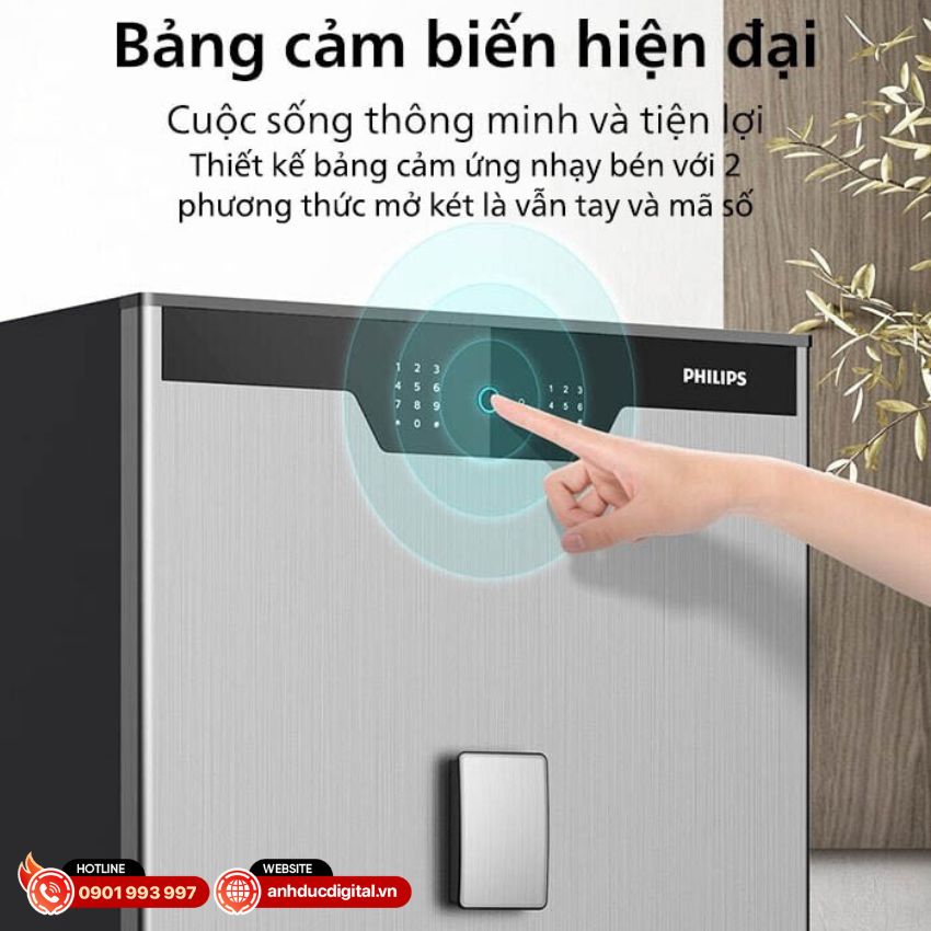 Công nghệ nhận diện vân tay FPC Thụy Điển của Két sắt Philips SBX702