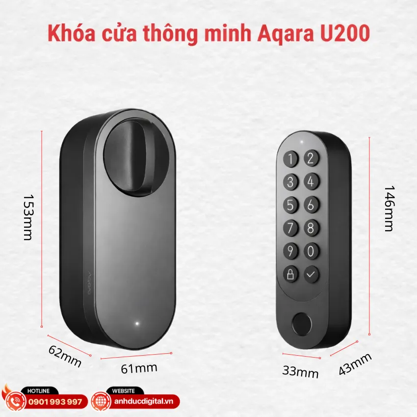 Kh&oacute;a cửa th&ocirc;ng minh Aqara U200
