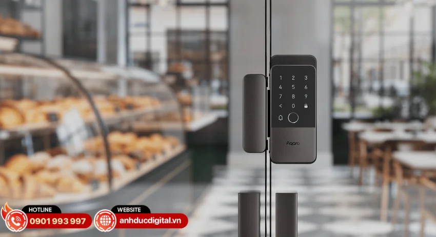 Aqara Smart Glass Door Lock U500 được phát triển dành riêng cho các loại cửa kính cường lực không khung
