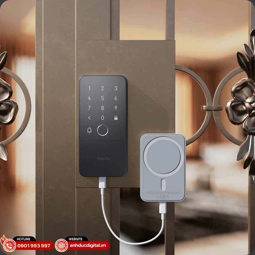 Aqara U500 Gate Lock được trang bị cổng sạc khẩn cấp USB-C&nbsp;