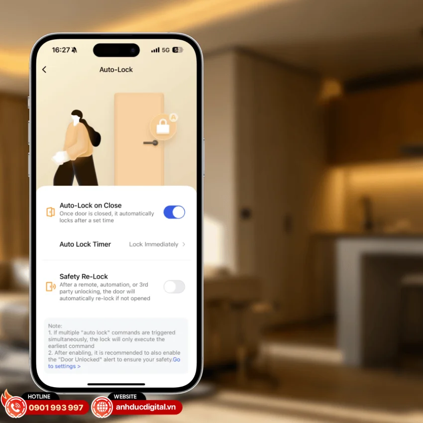 Kh&oacute;a cửa th&ocirc;ng minh Aqara U500 Rim Lock được t&iacute;ch hợp nhiều t&iacute;nh năng bảo mật n&acirc;ng cao