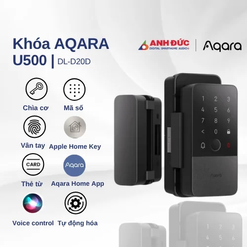 Khóa cửa thông minh Aqara U500 | Glass Door Lock DL-D20D (Chính hãng)