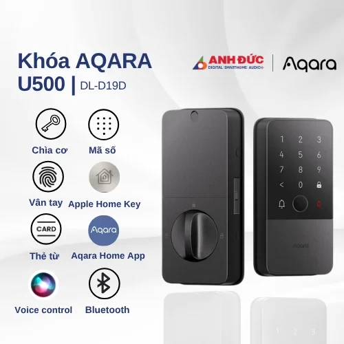 Khóa cửa thông minh Aqara U500 | Rim Lock DL-D19D (Chính hãng)
