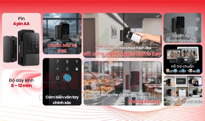 Aqara Smart Glass Door Lock U500