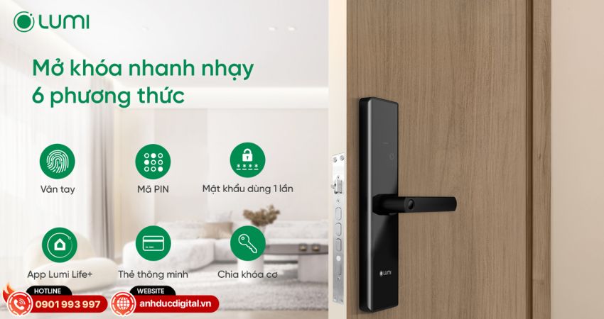 Mở khoá 6 phương thức của khoá cửa thông minh Lumi