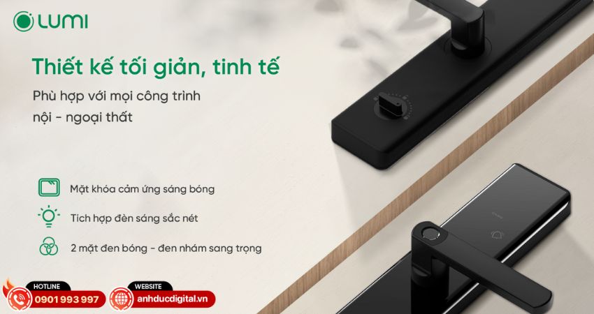Thiết kế tối giản của khoá cửa thông minh Lumi