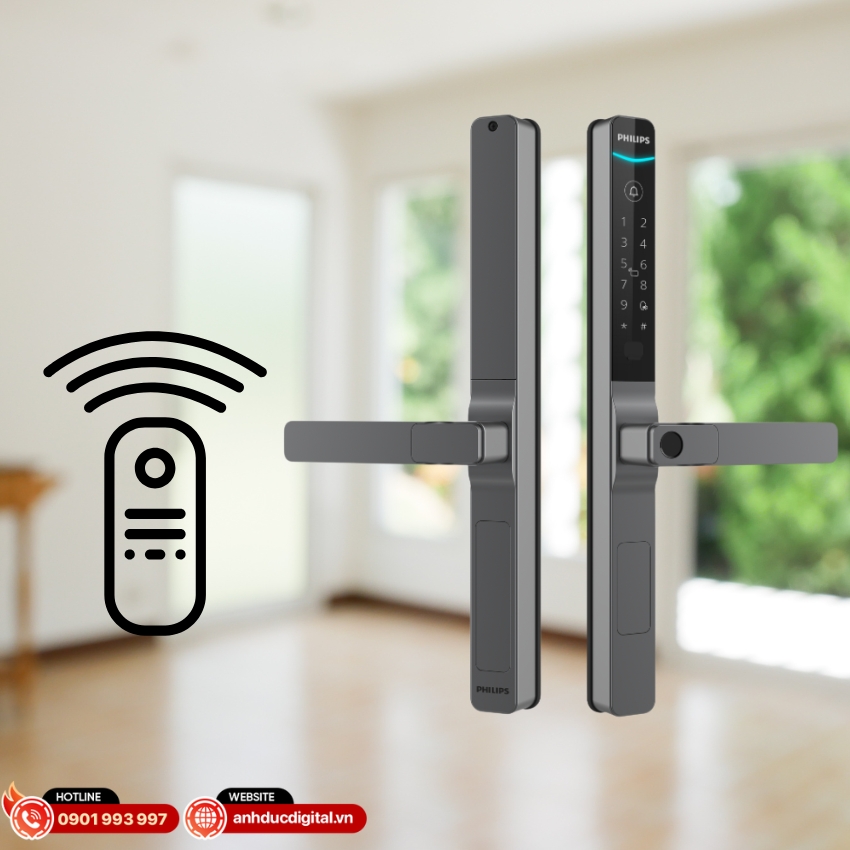 Khóa Philips DDL611S-5HBS được trang bị tính năng mở khóa bằng remote