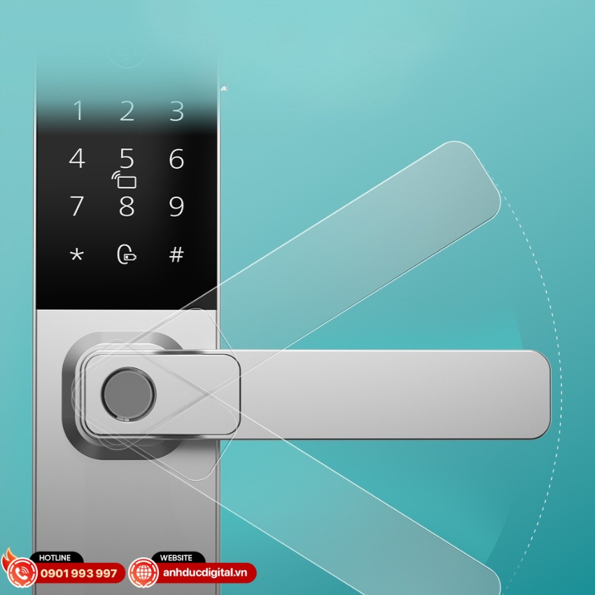 DDL615-5HBS được trang bị cơ chế tay nắm xoay tự do khi khóa đã gài