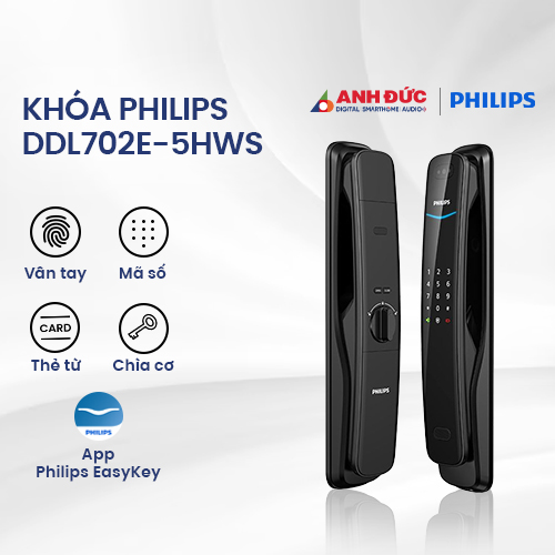 Khóa Philips DDL702E-5HWS 1
